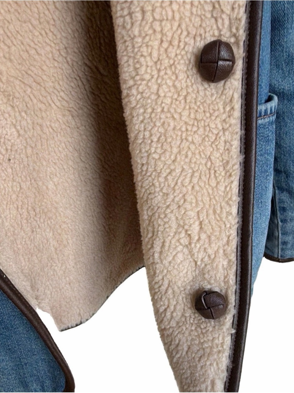 Madewell Blue Denim Sherpa-Trim Button Jacket - Picture 5 of 6